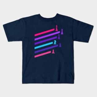 Cyberpunk Neon Chess Pieces Kids T-Shirt